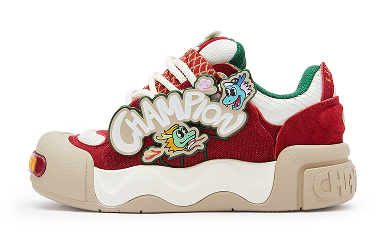 

Кроссовки Champion Skateboarding Shoes Women's Low-top New Year"s Red/milk White, красный