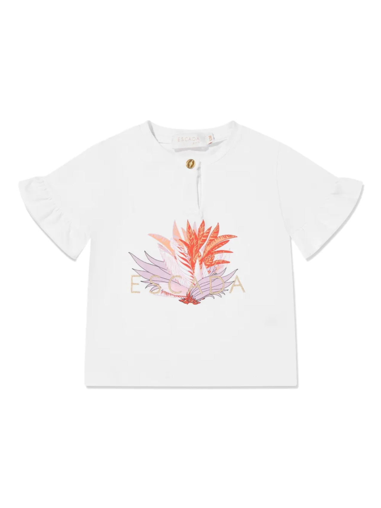 

Футболка Escada Kids с цветочным принтом, белый