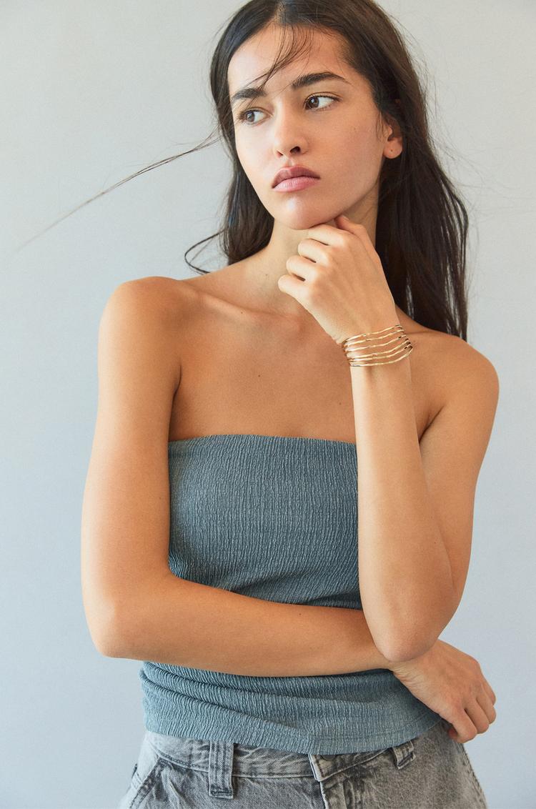 

Асимметричный топ-бандо Pull And Bear, синий