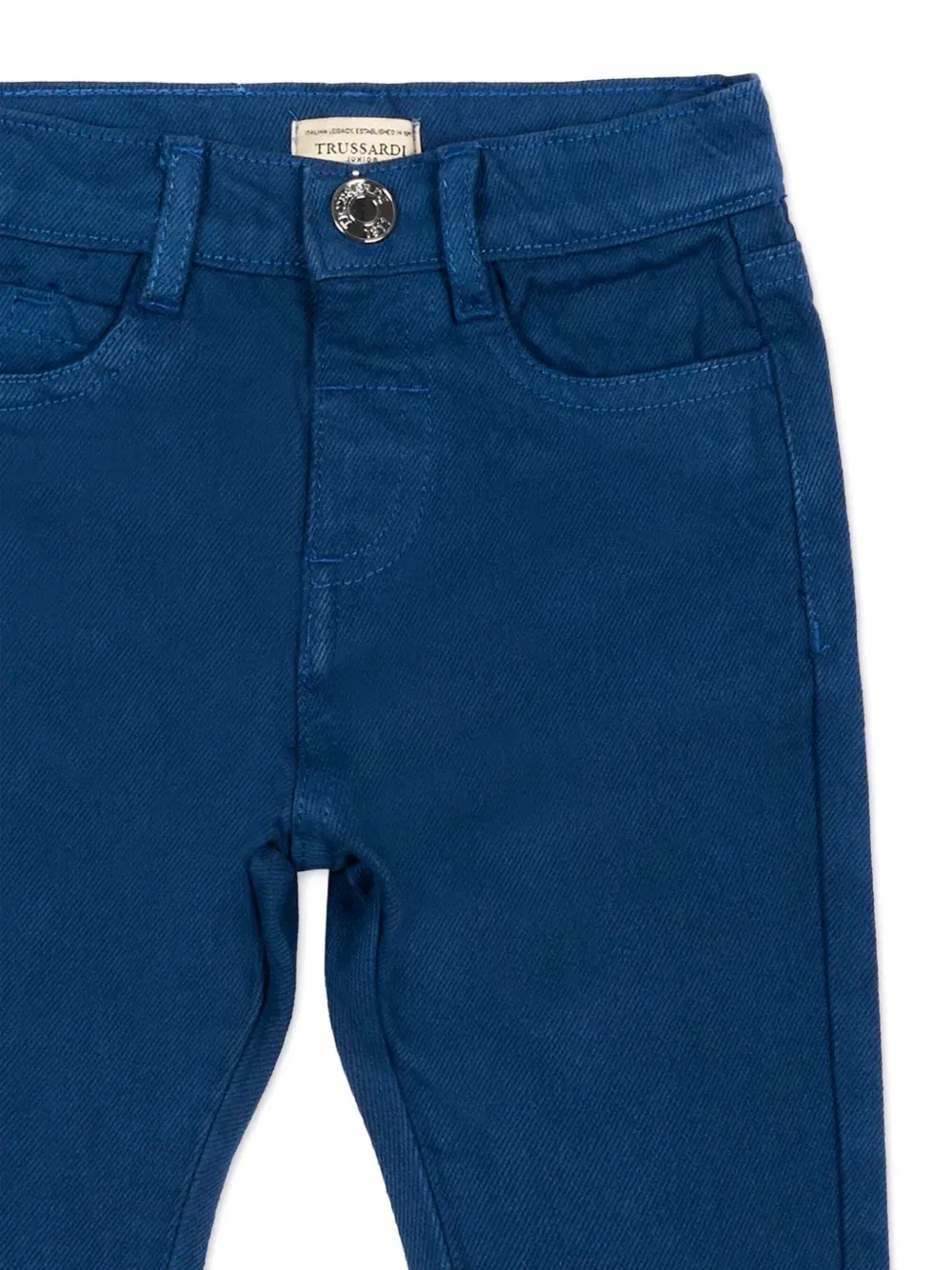Джинсы из хлопка с нашивкой-логотипом Trussardi Junior, синий — фото 3