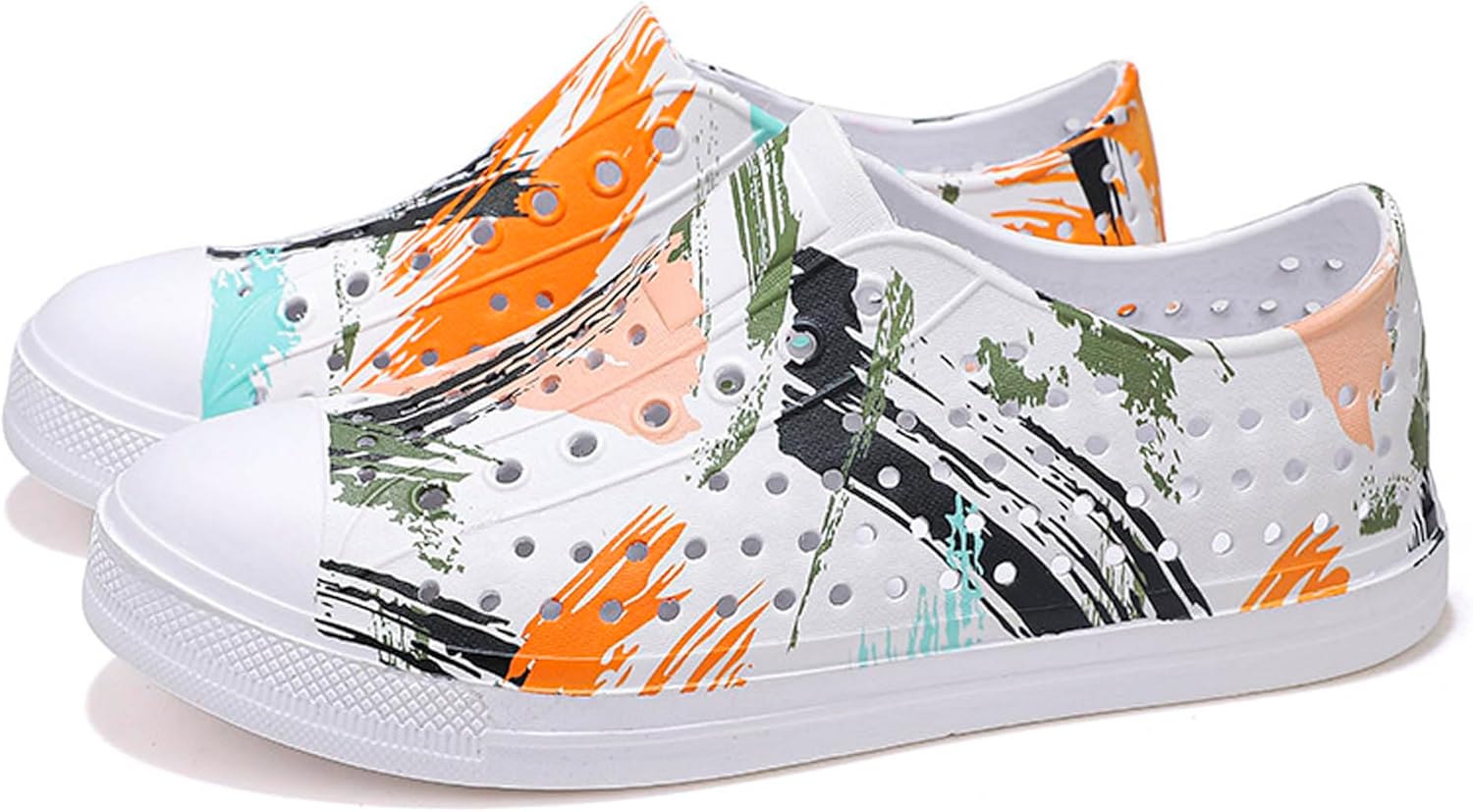 

Мужские и женские летние пляжные водные туфли с граффити, легкие в уходе, нескользящие и дышащие обувь, кломпы для бассейна и спорта, сандалии с поддержкой свода стопы для пляжного спорта, нескользящие садовые сандалии Dzbajrqm, оранжевый