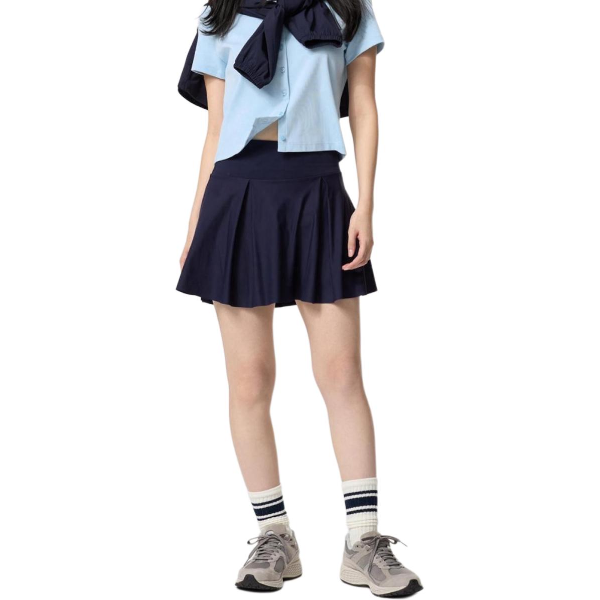 

UNIQLO Повседневная короткая юбка женская темно-синяя