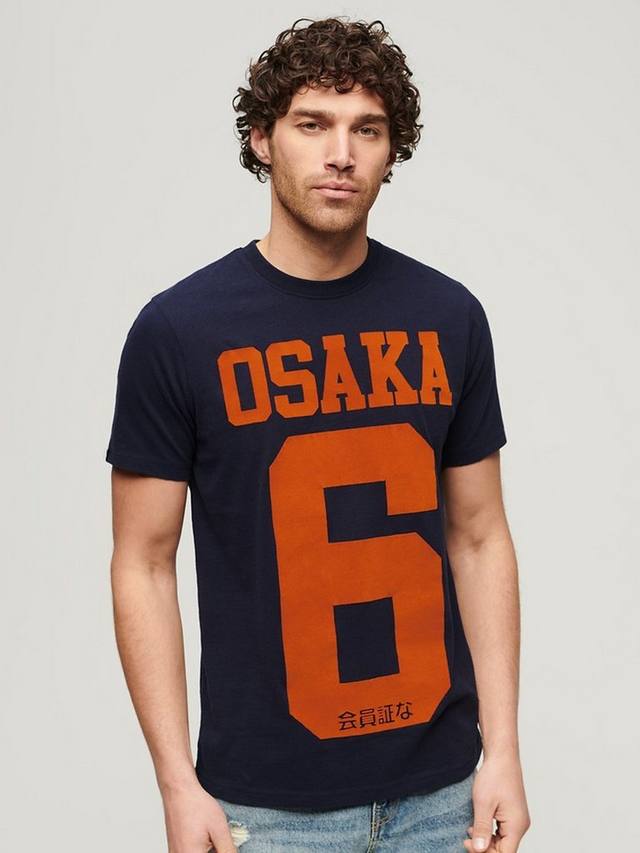

Футболка с графическим рисунком osaka Superdry, цвет Blue Navy Marl