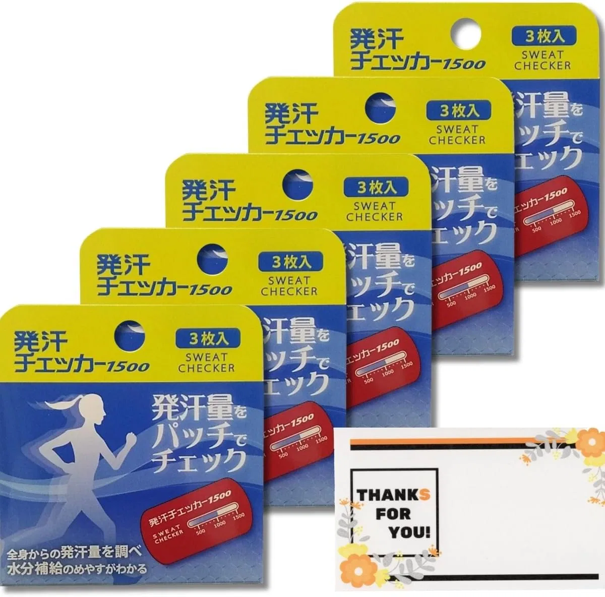 Дезодорант Sweat Checker 1500, 3 листа x 5 коробок, Life Care Giken