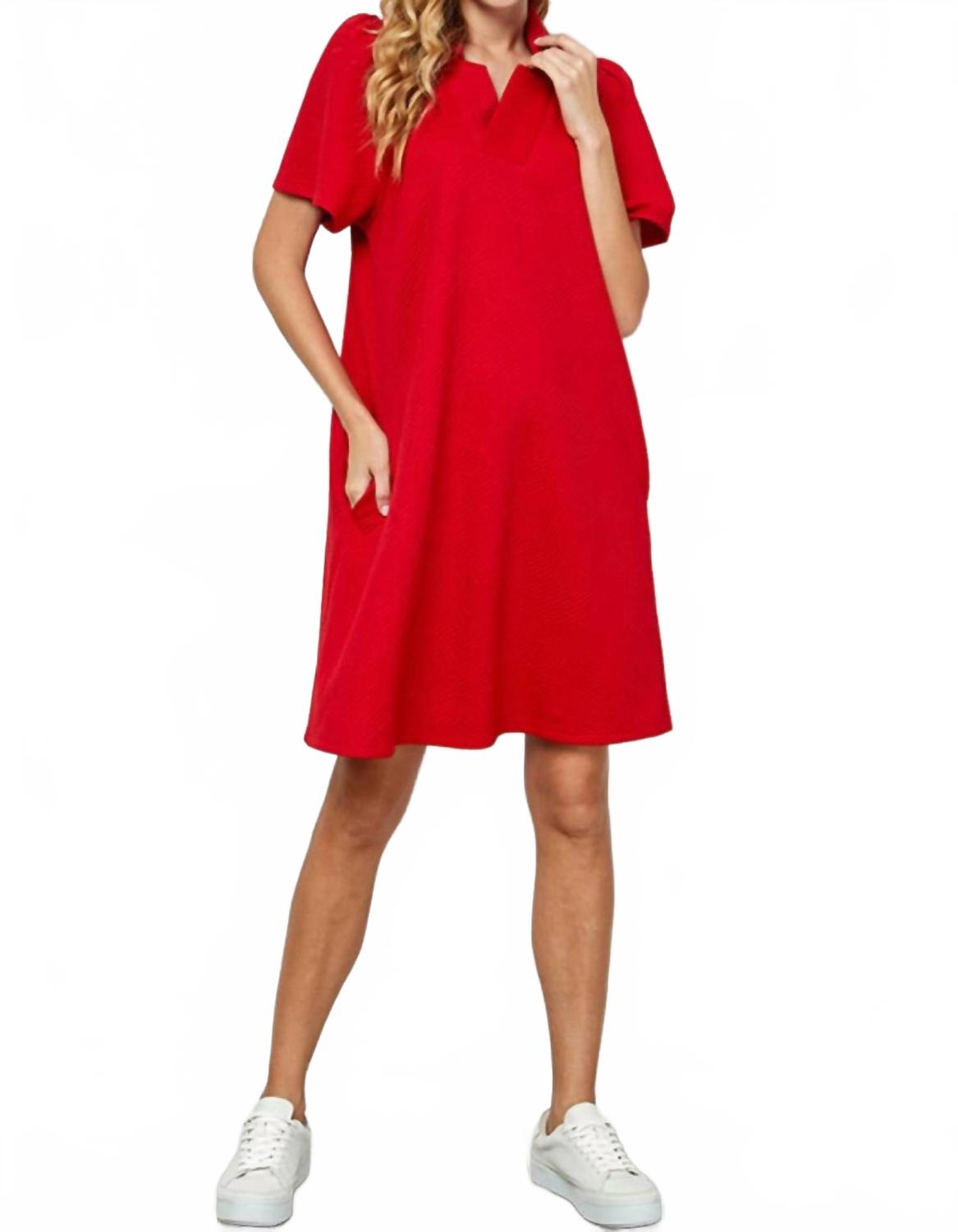 

Элайна Платье с коротким рукавом фактурное SEE AND BE SEEN, красный