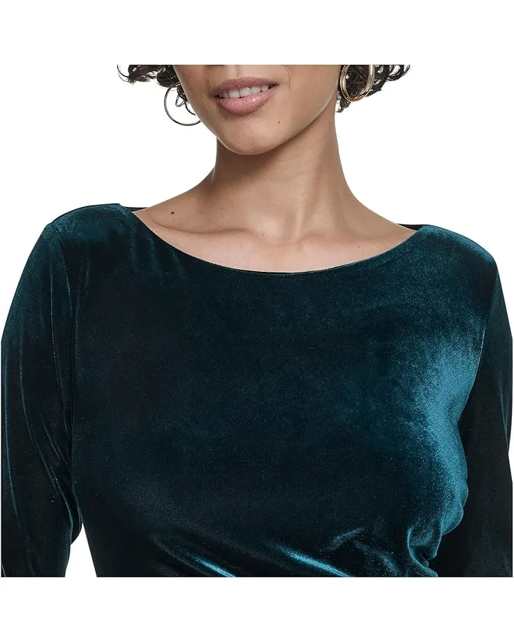 Платье Calvin Klein Velvet Long Sleeve Maxi, Malachite — фото 3