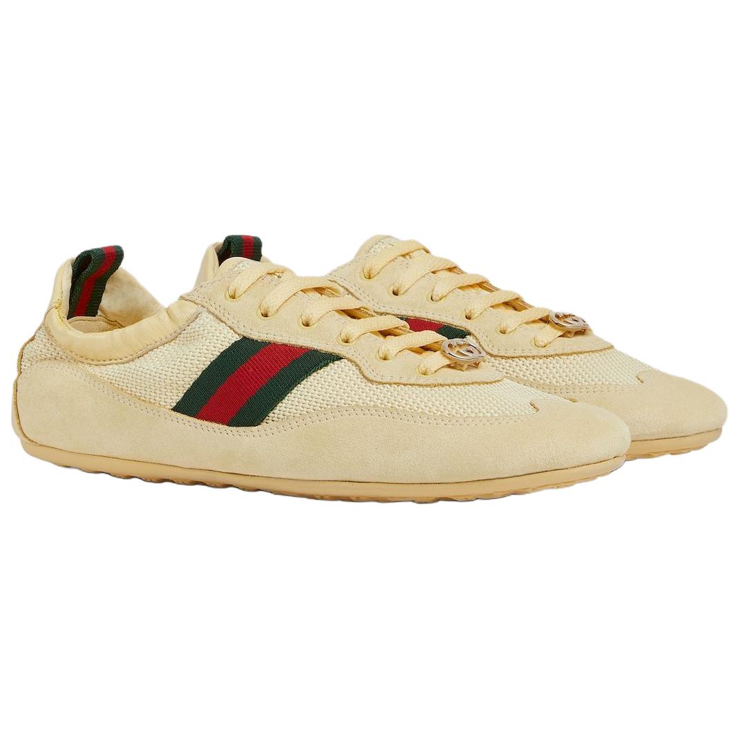 GUCCI Женские повседневные кроссовки Shift Low top светло-желтого цвета — фото 4