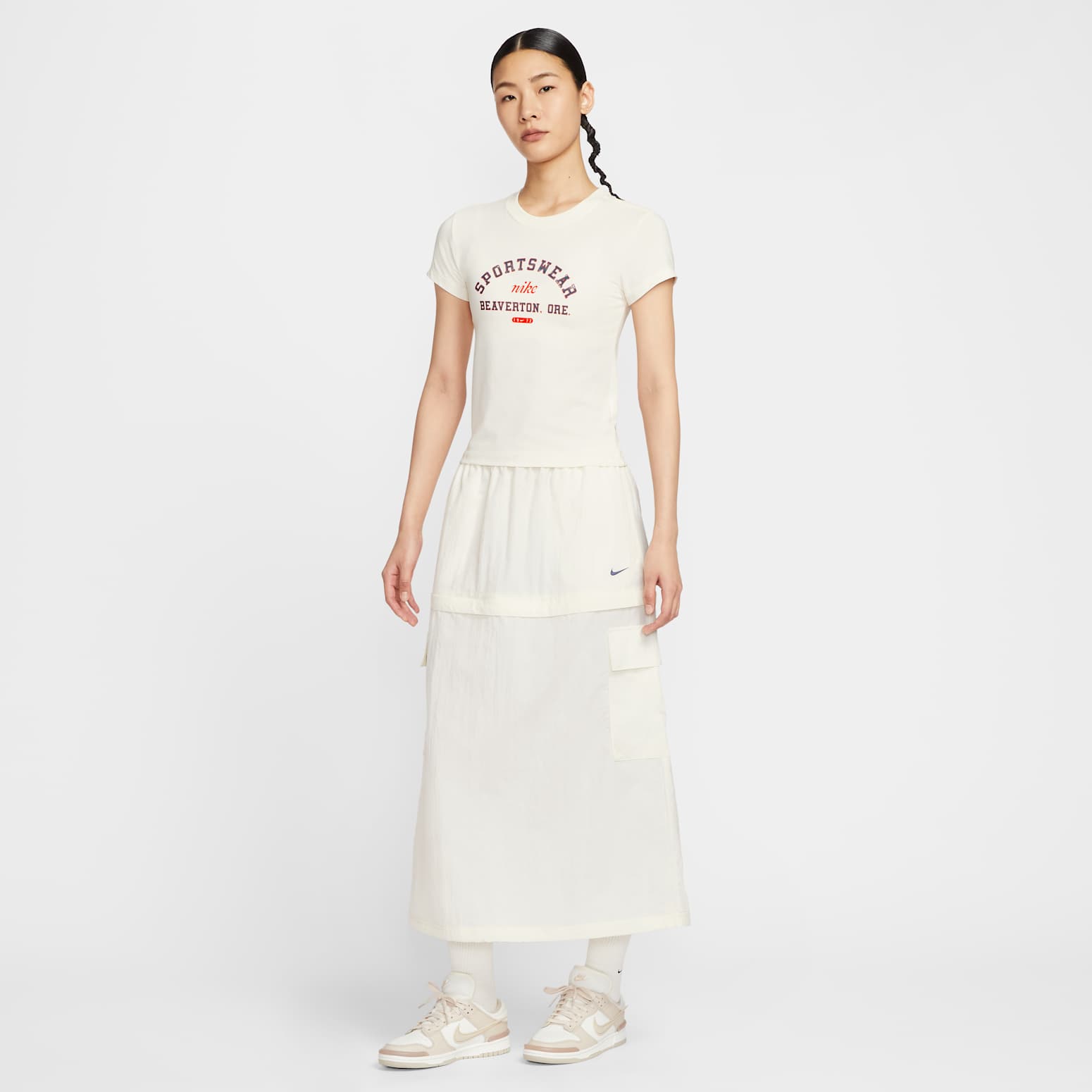 Футболка (WMNS) Nike Sportswear Phoenix Slim Short Sleeve T-Shirt 'Pale Ivory' — фото 3