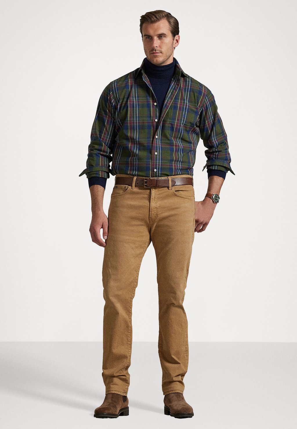 

Рубашка PLAID PERFORMANCE SHIRT Polo Ralph Lauren Big & Tall, оливковый