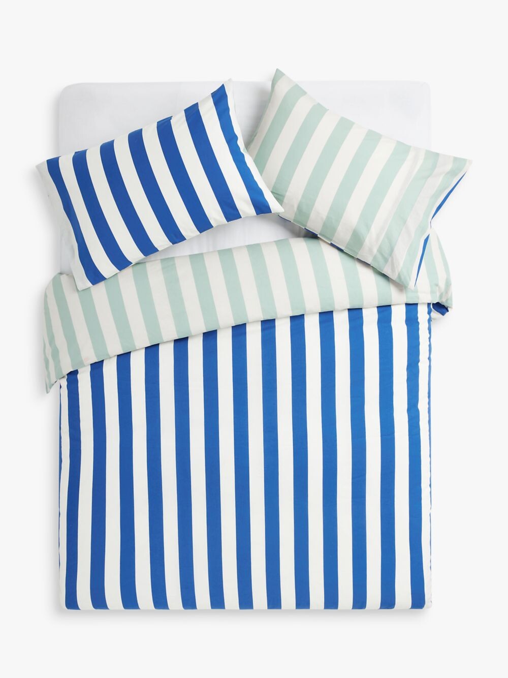 

Комплект двусторонних пододеяльников John Lewis Block Stripe из чистого хлопка Super King, разноцветный