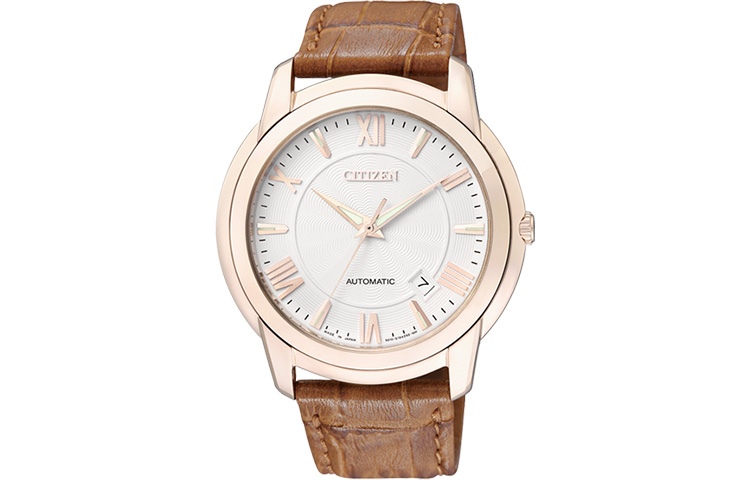 

CITIZEN Часы Mechanical Movement Cow Leather Strap Watch Men's Watch White Dial