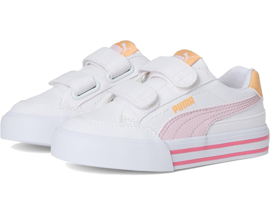 

Кроссовки PUMA Kids Court Classic Vulc Hook And Loop Shoes, цвет White/Rose Mauve/Almost Apricot