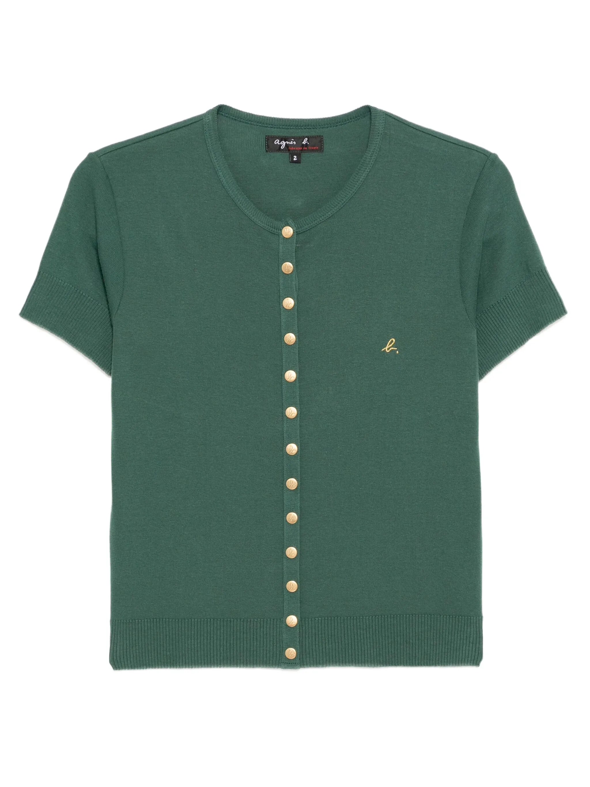 

Топ с вышитым логотипом Agnès B., зеленый