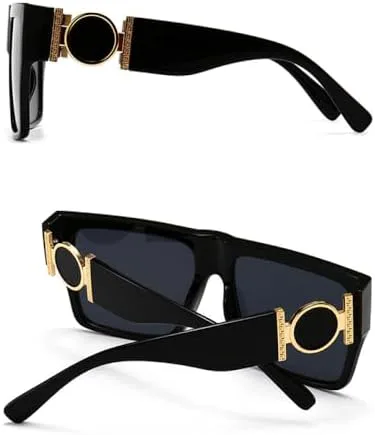 

Винтажные квадратные солнцезащитные очки большого размера для женщин, ретро-очки для мужчин с плоской верхней частью, качественные, модные, необычные очки MTZJH, C6