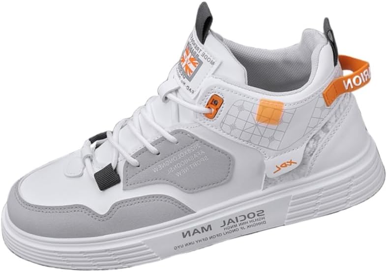 

Мужские модные кроссовки Fusecottc для скейтборда - спортивные туфли на шнуровке с противоскользящей подошвой, белый