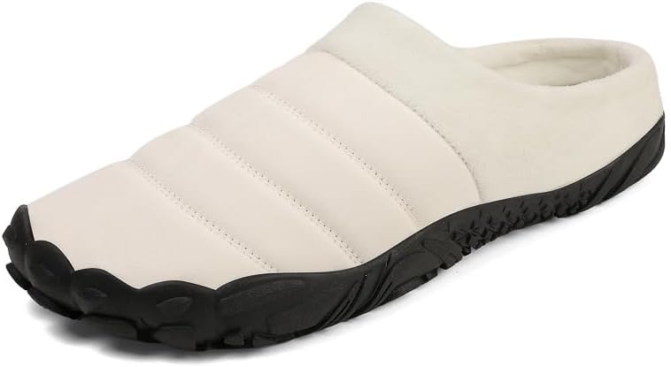 

Мужские домашние тапочки зимние с теплым мехом, для ходьбы, для дома и улицы, дышащие, с противоскользящей подошвой, хлопковые Asifn, белый