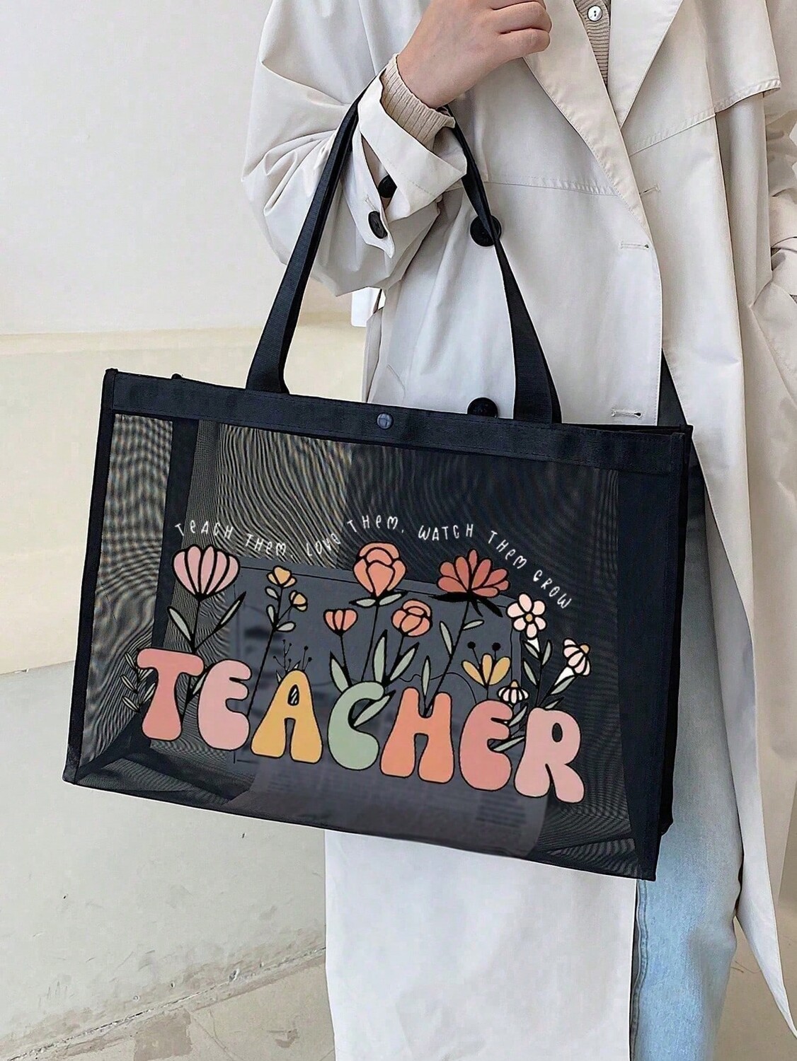 

Сумка сетчатая The Work Bag большая, черный