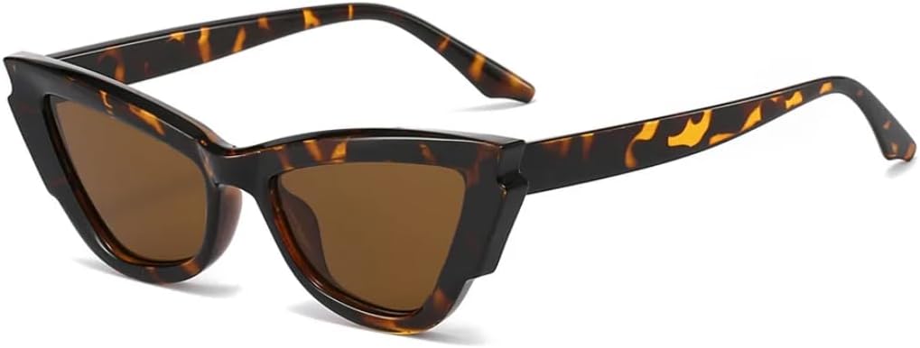 

Ретро-градиентные солнцезащитные очки «кошачий глаз» для женщин, стильные, конфетные цвета, модный тренд, мужские очки с защитой от УФ-излучения UV400 UATXTAU, Leopard Brown