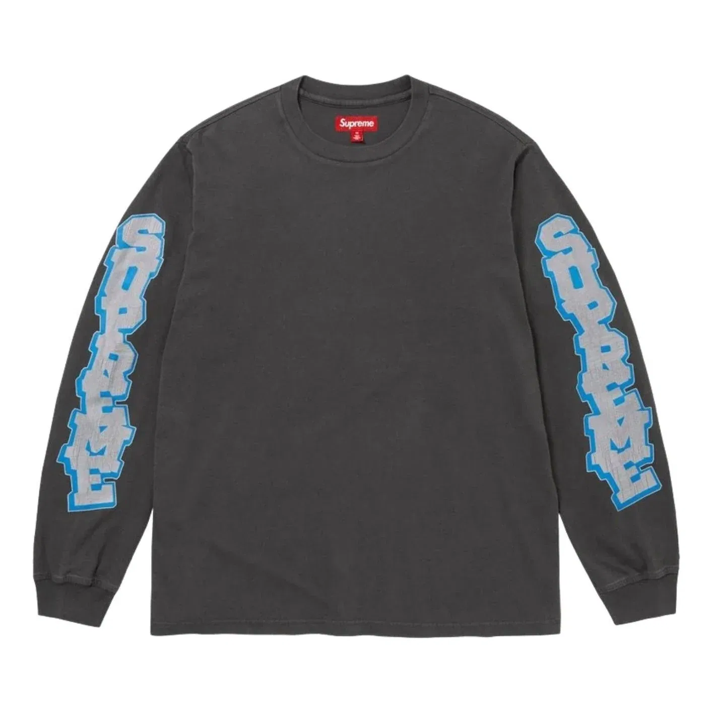 Футболка Supreme SS26 Cracked Sleeve L/S T-Shirt 'Washed Black' SUP-SS26-042-BLK, черный