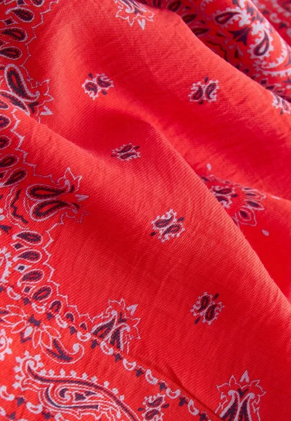 Платье-Макси прямого кроя с v-образным вырезом и короткими рукавами Next, Red Bandana Print — фото 2