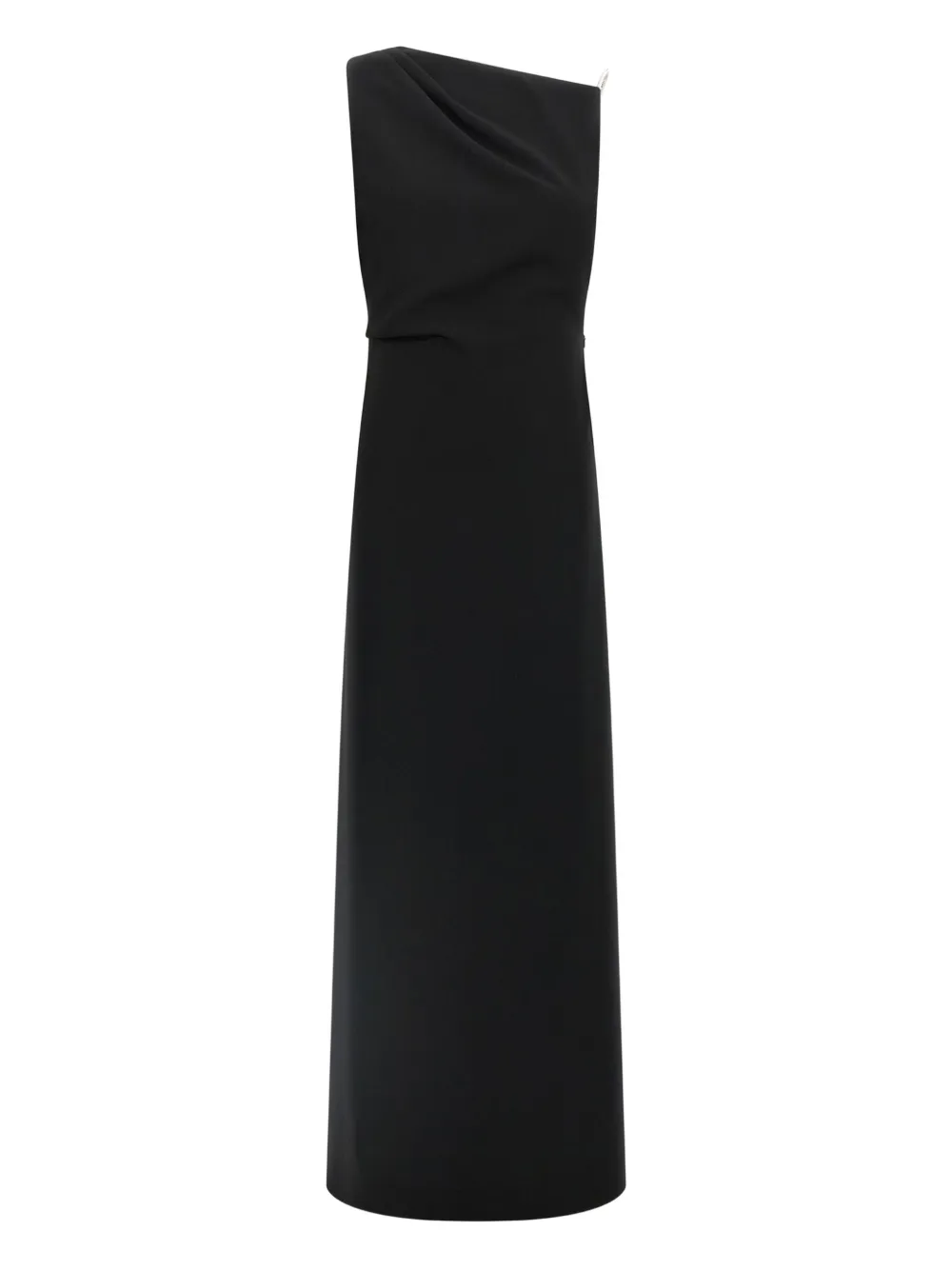 

Платье на одно плечо с драпировкой MAX MARA, черный