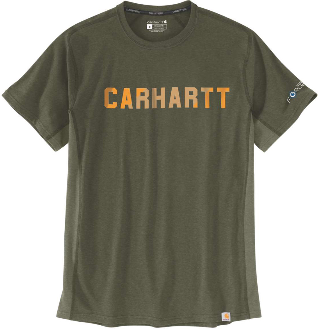 

Футболка Carhartt Force Flex Block Logo T-Shirt, оливковый