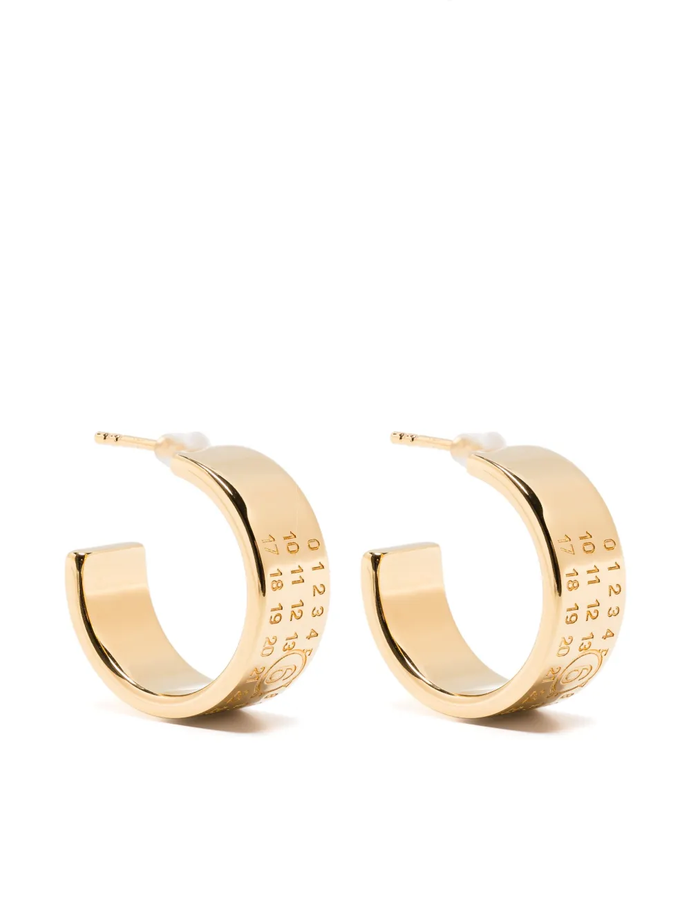 

Серьги-кольца с гравировкой MM6 Maison Margiela, золотой