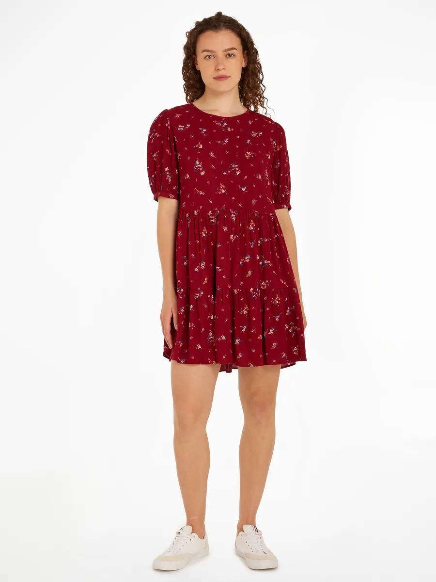 

Платье-блузка Tommy Jeans "TJW FLORAL TIERED ALINE DRESS", с цветочным принтом, цвет Mountain Floral