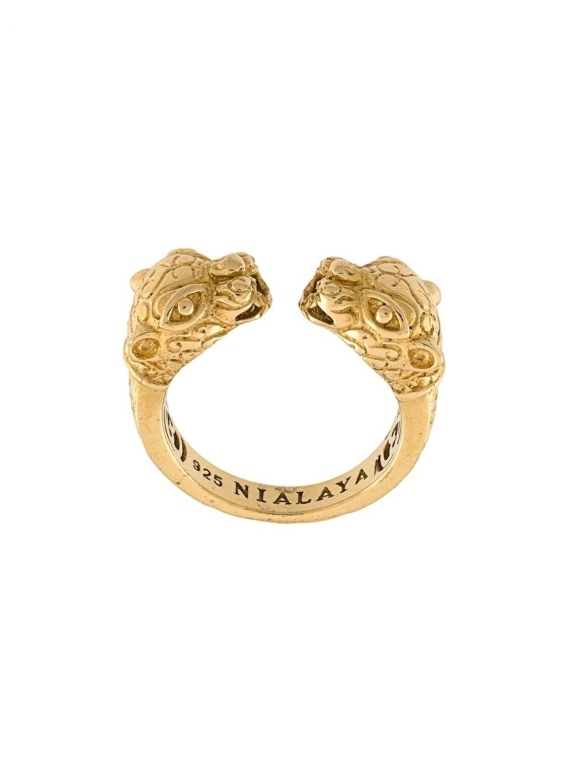

Кольцо с головами пантер Nialaya Jewelry, желтый