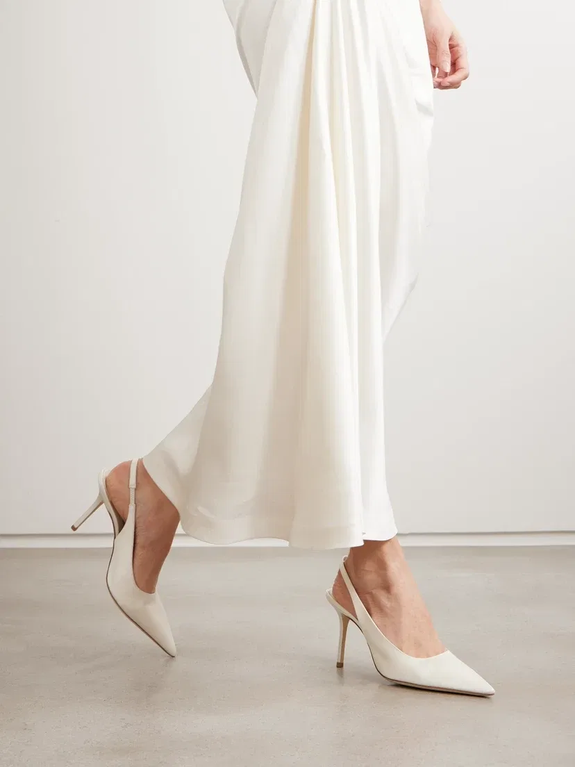 Туфли-лодочки Love 85 из атласа с ремешком сзади JIMMY CHOO, белый — фото 2