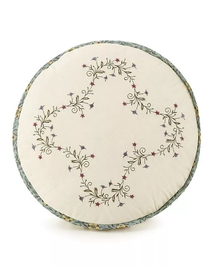

Круглая декоративная подушка Olivia диаметром 14 дюймов с вышивкой Modern Heirloom, зеленый