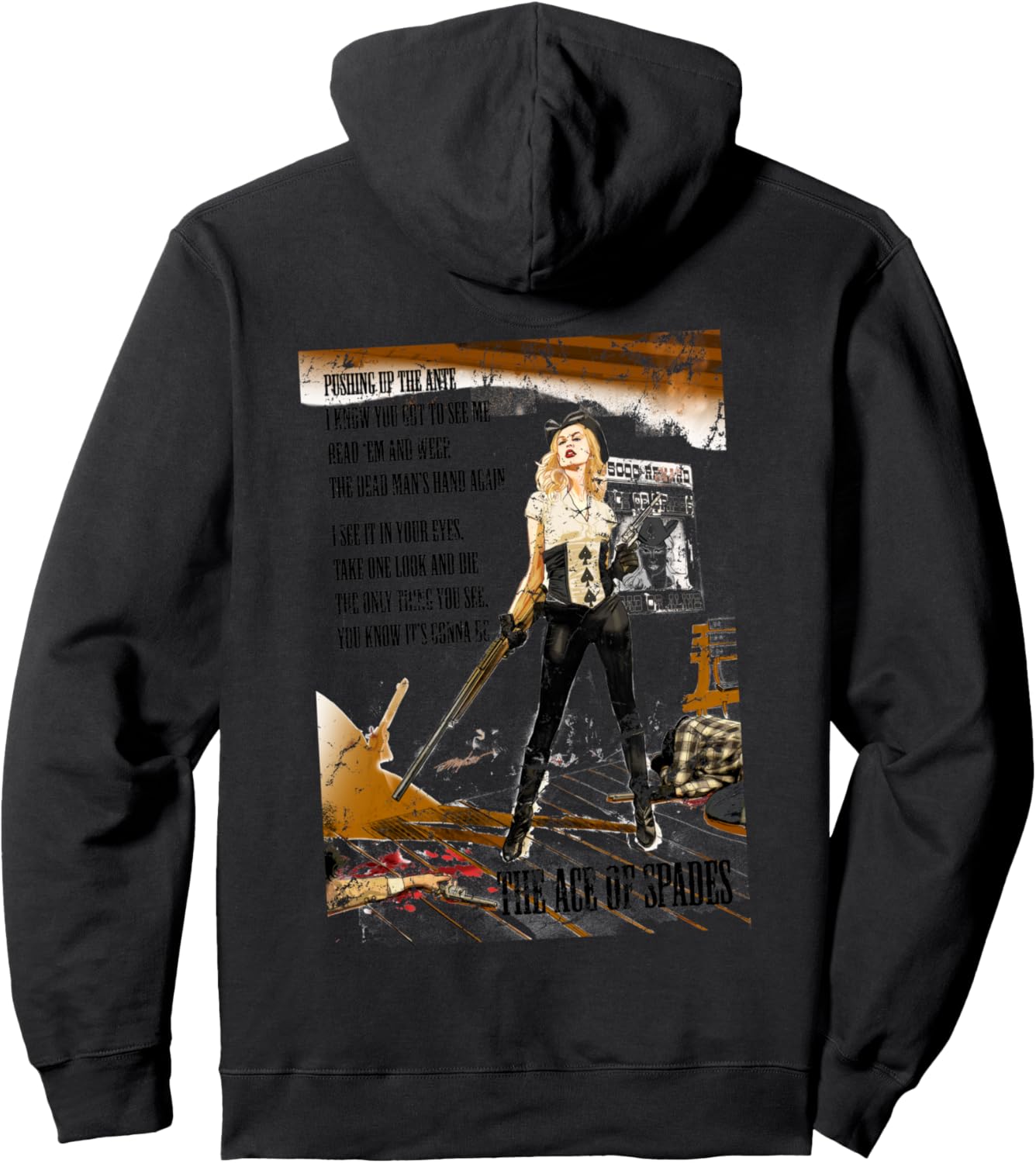 

Американская толстовка Sony ATV Motrhead Mayhew Ace of Spades 01 White Hoodie Motorhead, черный