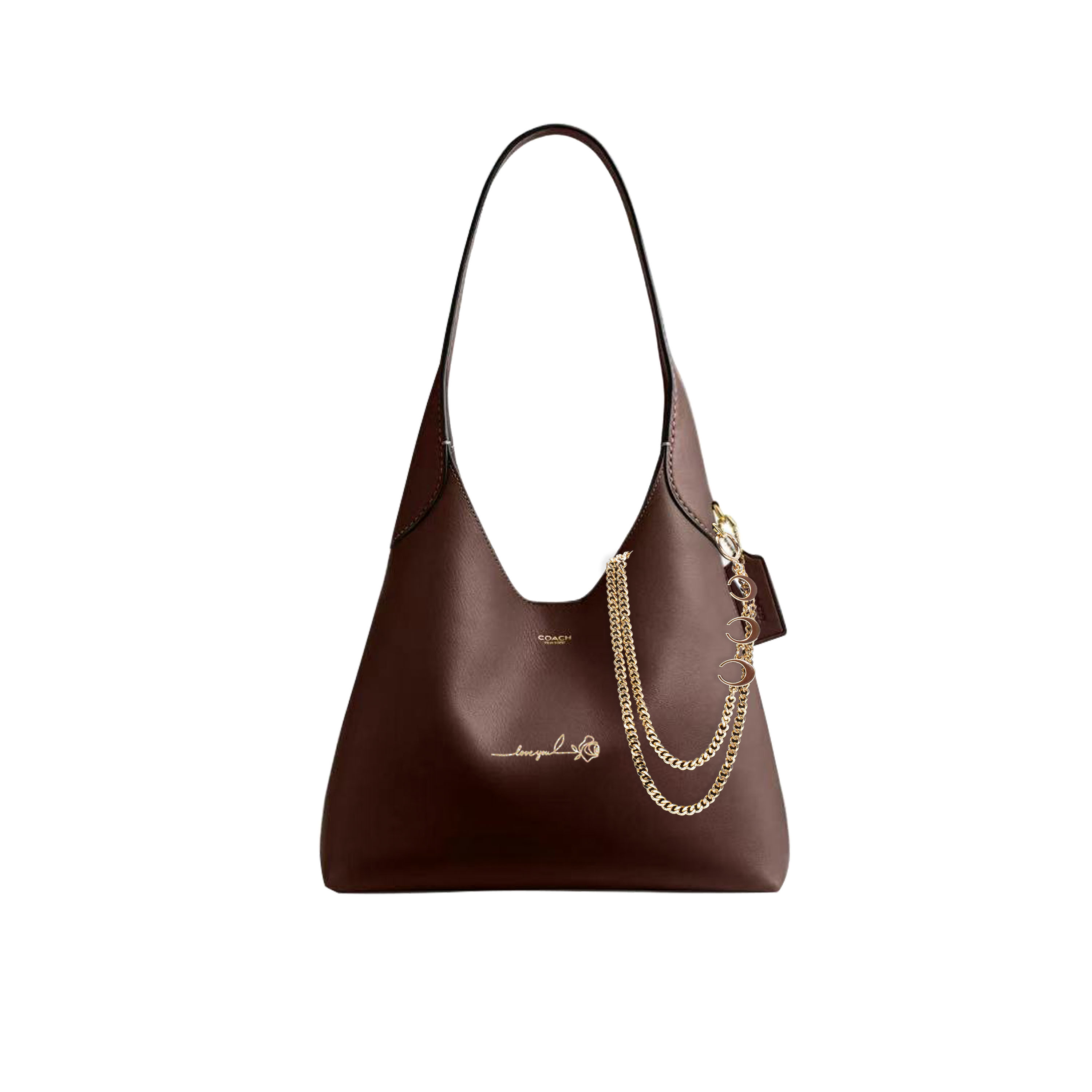 

COACH Сумка через плечо HOBO Brooklyn Grain Leather Large для женщин, мультиколор