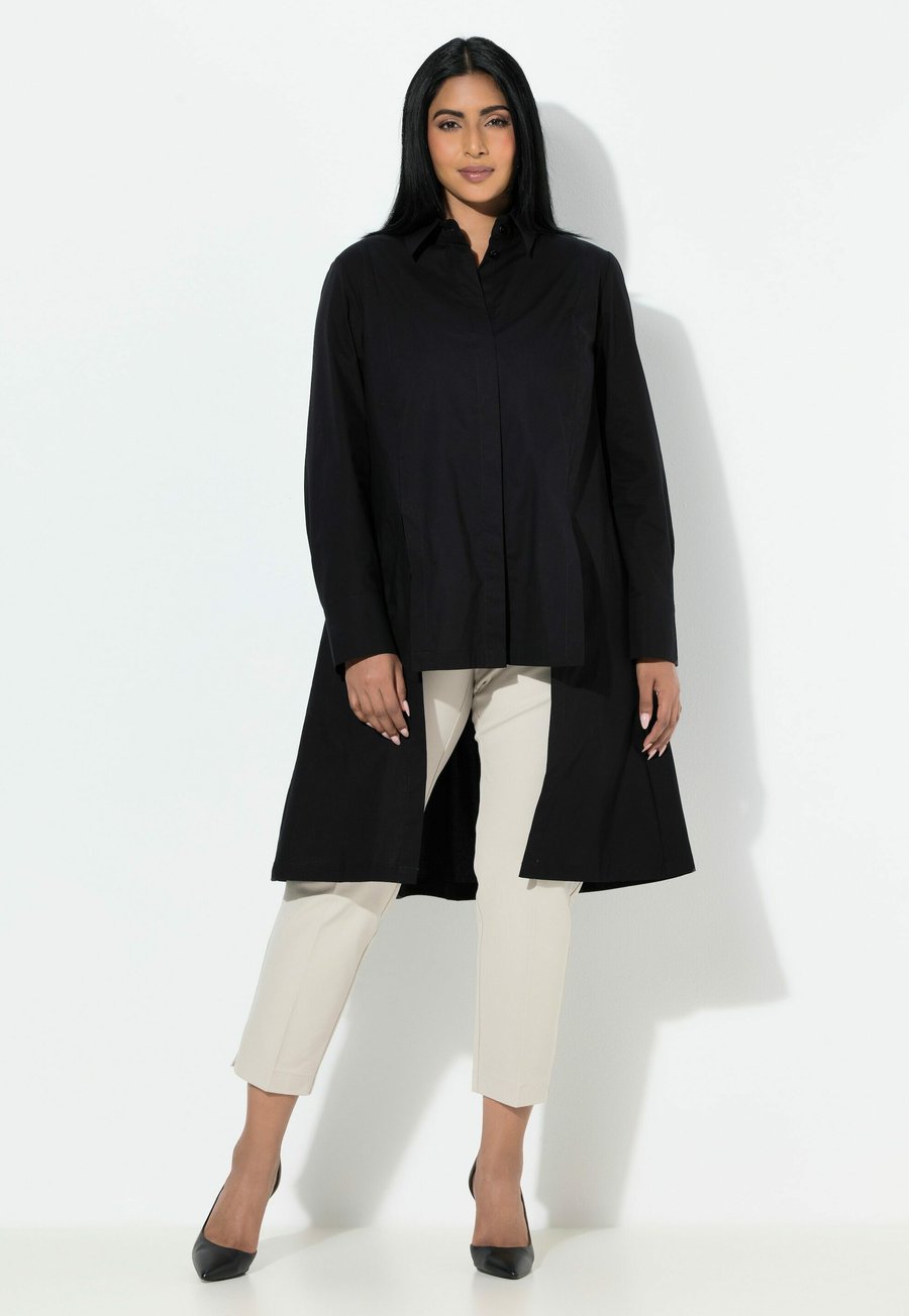 

Блуза Ulla Popken LONG ZIERSCHLITZE A-LINIE KRAGEN LANGARM, Black