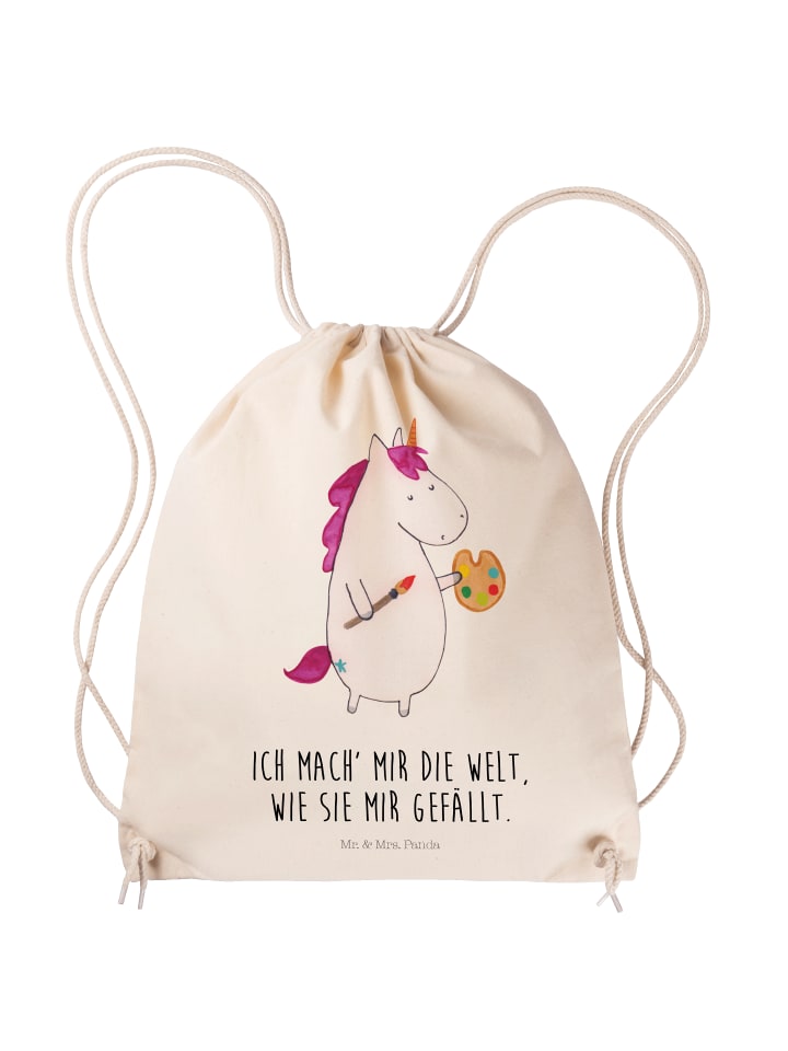 

Спортивная сумка Unicorn Artist с надписью в кремовом цвете Mr. & Mrs. Panda