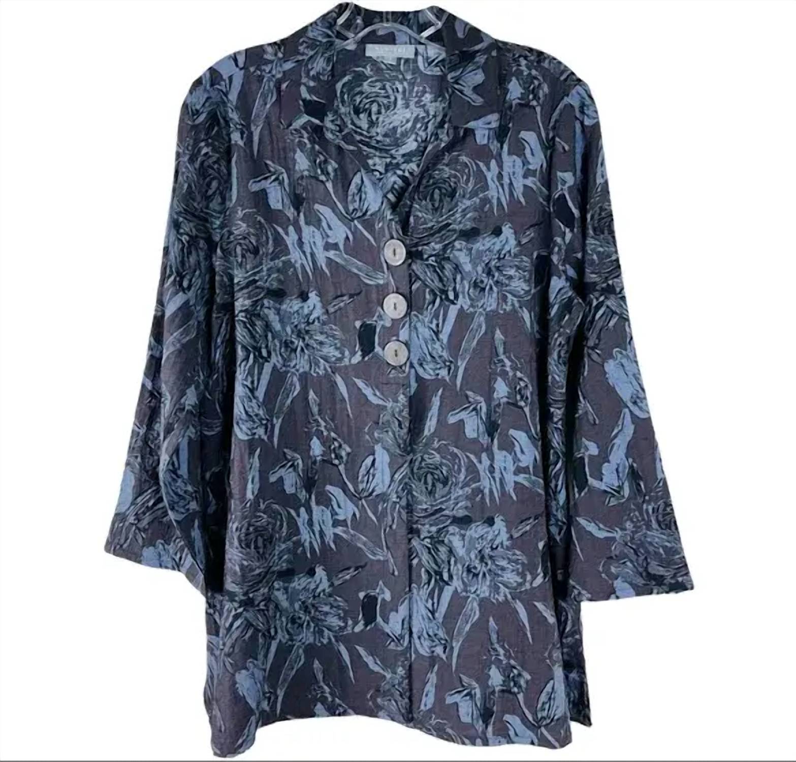 

Трикотажная туника с тремя пуговицами и плиссировкой в цвете сланец Habitat, Shale