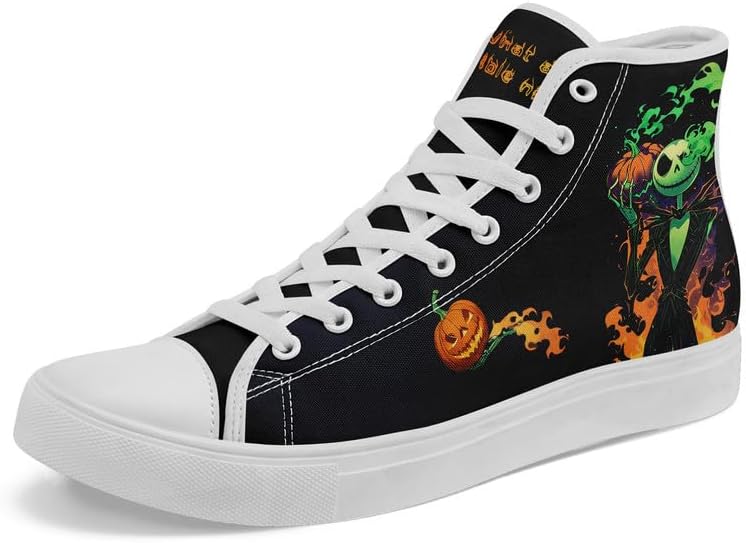 

Высокие кеды AWSOLE Halloween с рисунком тыквы из канвы для мужчин и женщин, модная праздничная обувь унисекс с плоской подошвой, привидение, череп, стильная обувь, белый/черный/зеленый/оранжевый