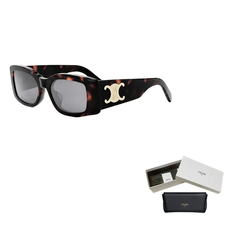

CELINE Прямоугольные солнцезащитные очки, Tortoiseshell