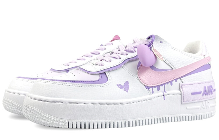 Кроссовки Nike Air Force 1 Skateboarding Shoes Women's Low-top Pink/Purple, белый — фото 3