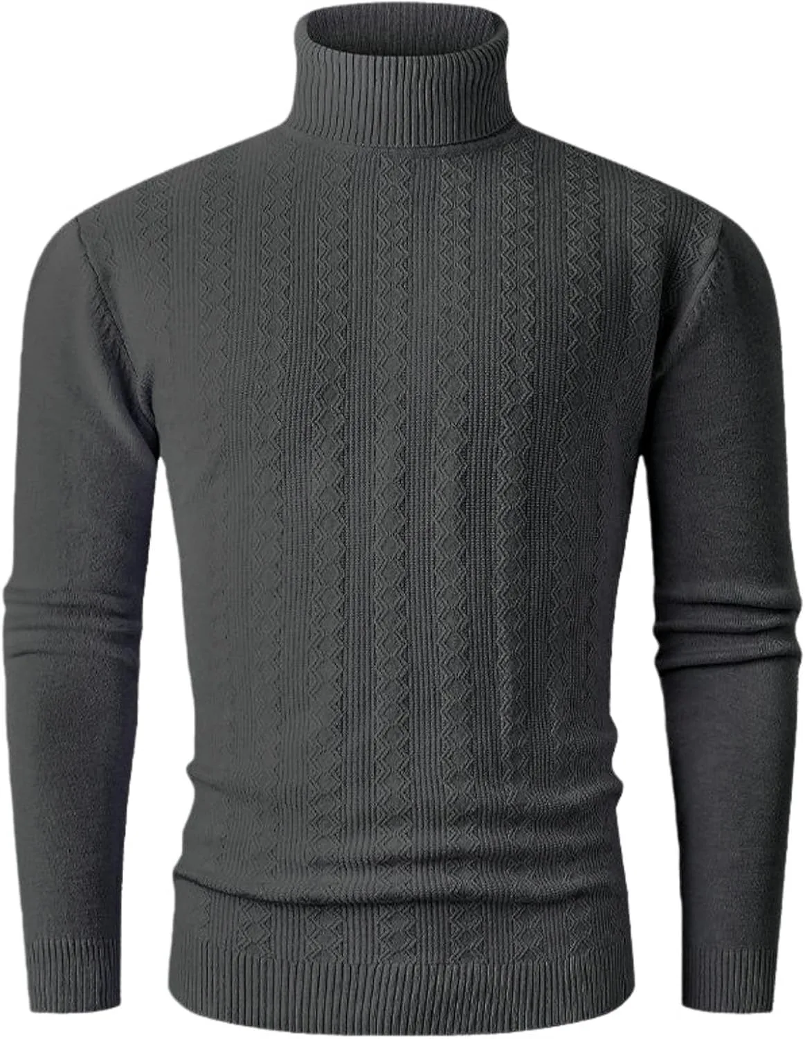 

Мужской повседневный теплый однотонный свитер с высоким воротником FOLKFOLD