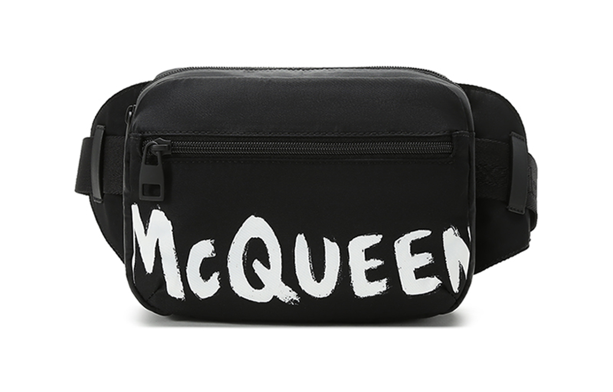 

Alexander McQueen Кроссбоди из ткани поясная сумка слинг-сумка мужская black white