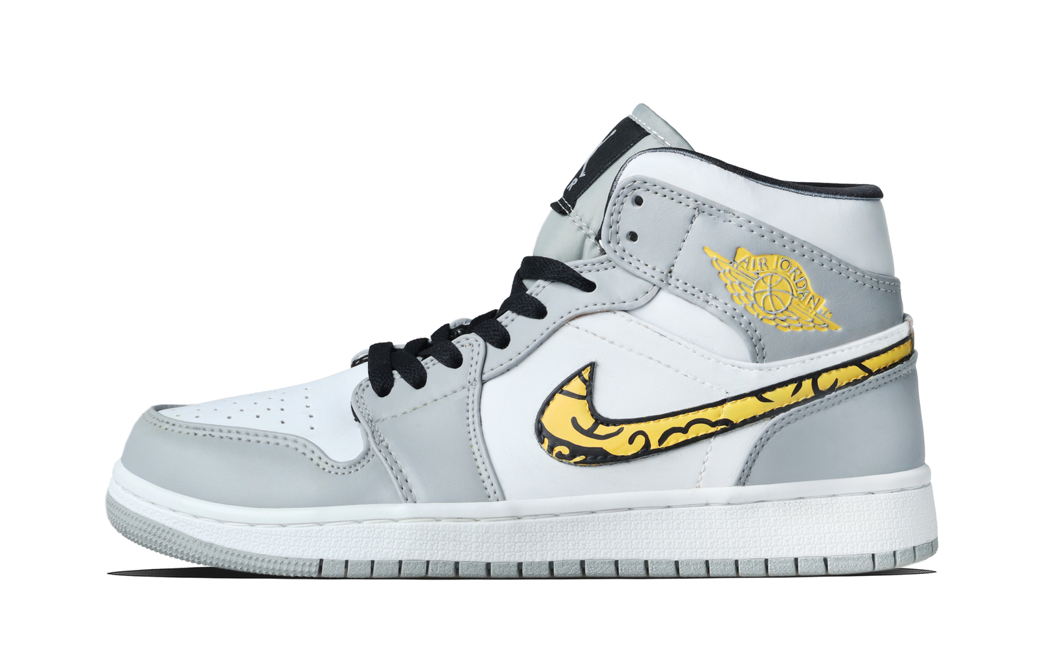 

Jordan Air 1 Misty Gold Brooch Abrasion Resistant Mid top Vintage Basketball Shoes Unisex Yellow