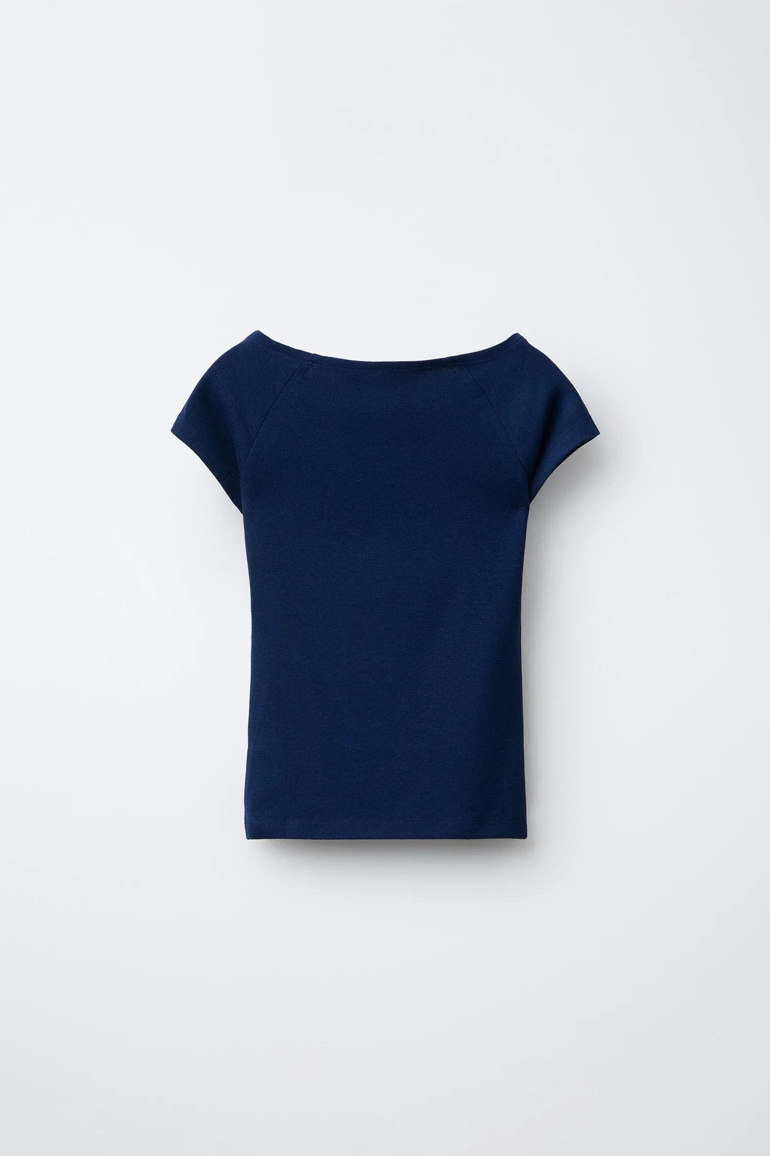 Простая футболка с модалом Zara, темно-синий — фото 2
