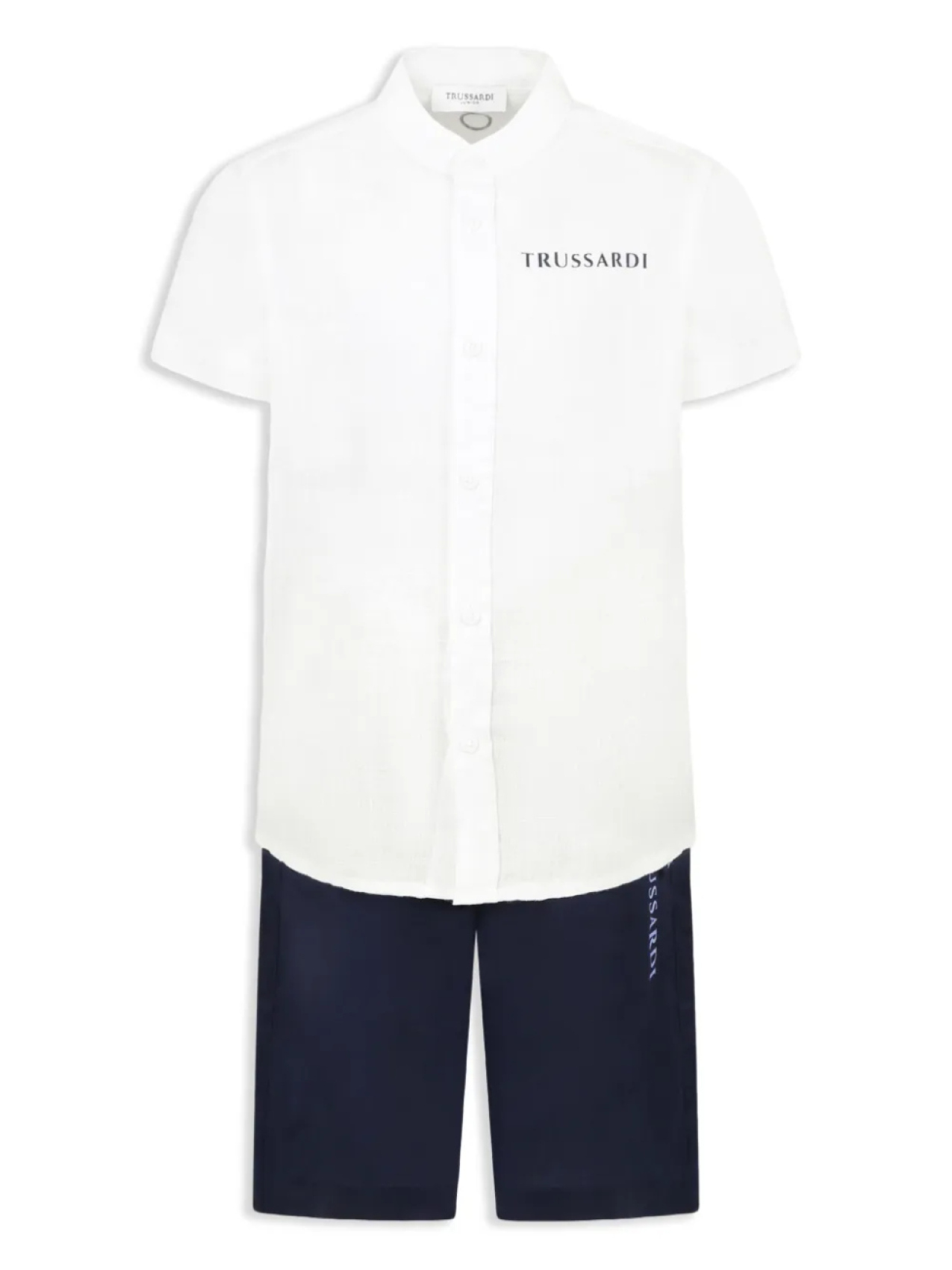

Комплект из хлопковой рубашки и шорт TRUSSARDI JUNIOR, белый