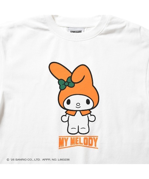 

Футболка с коротким рукавом My Melody, коллаборация Sanrio Characters x Home Game, белая