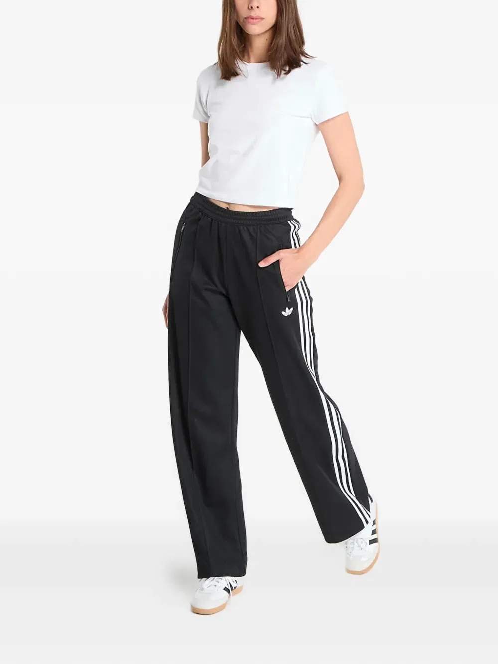 Классические спортивные брюки с вышитым логотипом Adidas, черный — фото 2