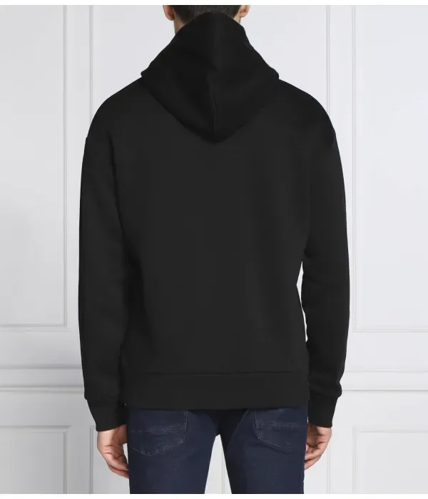 Толстовка с капюшоном из материала Felpa regular fit Calvin Klein, черный — фото 4