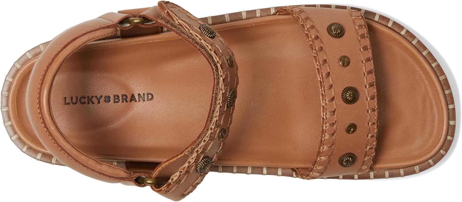 Сандалии Lucky Brand Ullani Studded Platform Sandal, цвет Latte — фото 2