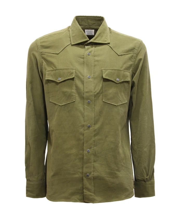 

Зеленая бархатная рубашка в итальянском стиле Mazzarelli, зеленый