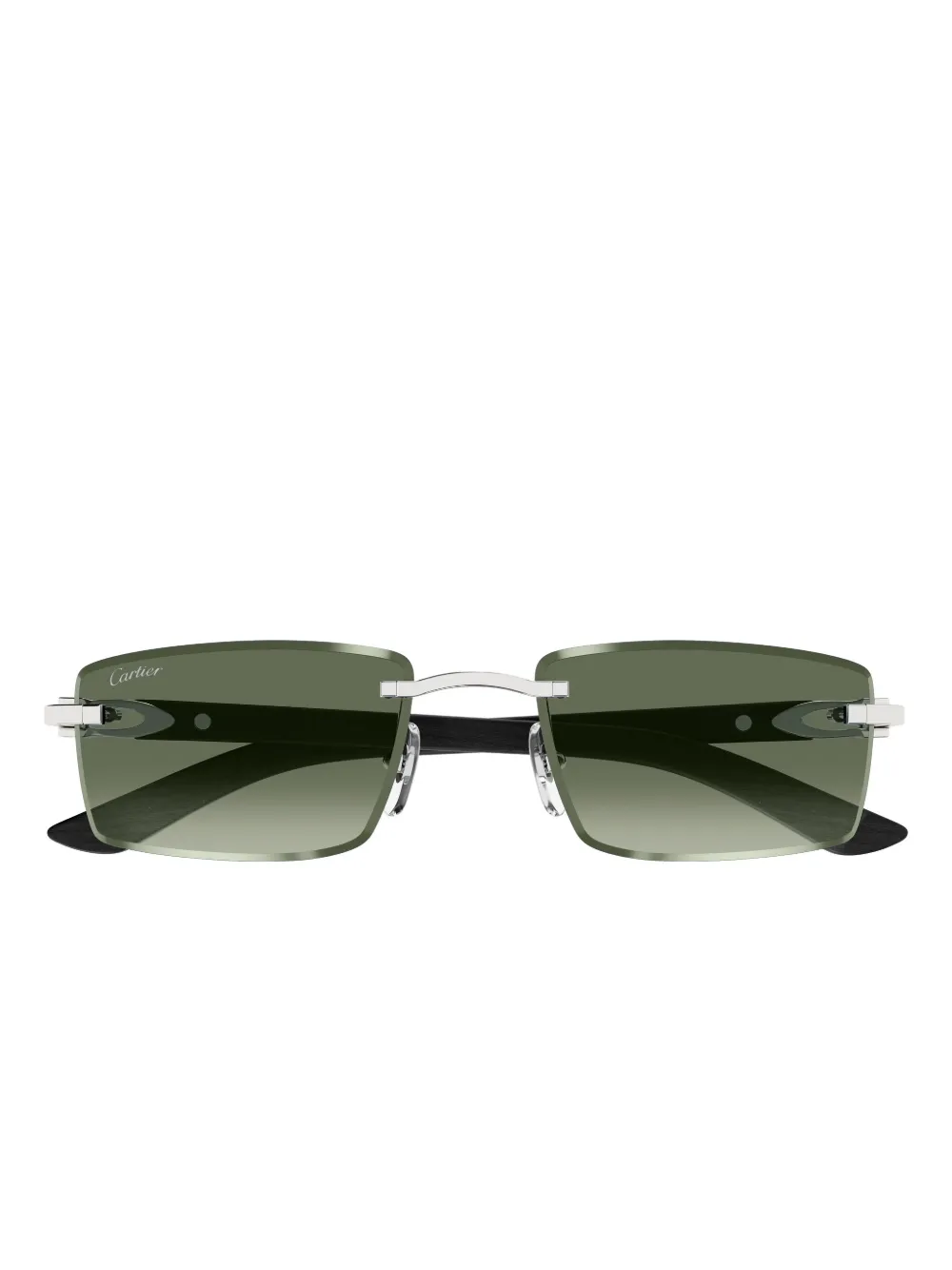 

Прямоугольные безободковые солнцезащитные очки CT0582S Cartier, зеленый